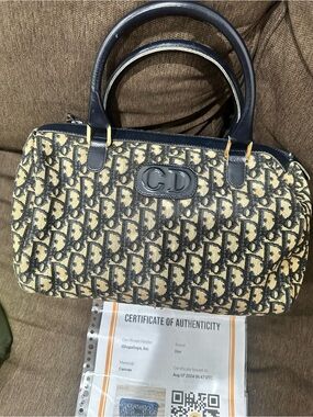 Authentic Dior Beige and Navy CD Monogram